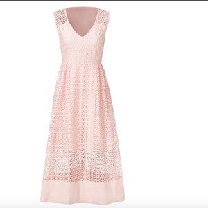 NEW ST by Olcay Gulsen Blush Pink Geometric Lace Dress NWOT